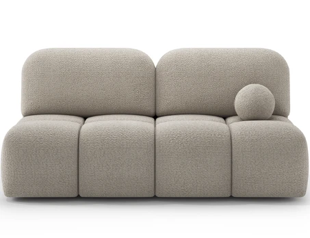 Nuwia sofa with sleeping function and storage box, beige bouclé upholstery, Modern, Beige