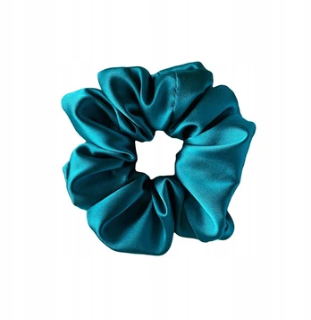 Satino scrunchie plaukų gumelė Smaragdinė