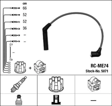 NGK 5071 Uždegimo laido komplektas