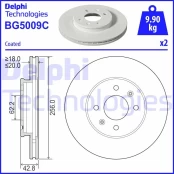 DELPHI BG5009C Brake Disc kaina