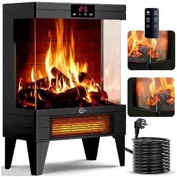 Elektrinis šildytuvas Carruzzo Premium Fireplace Heater V-2000 3D Pro+, 2000 W