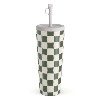 Retro Grid - Travel Mug, 700 ml / Straw