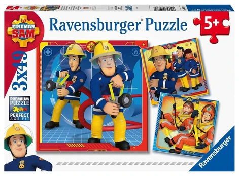 Dėlionė Ravensburger Fireman Sam 3x49 05077, 21 cm x 21 cm