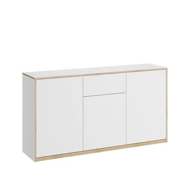 Komoda Mebelbos Complex 3d1s, 165,9x40x88,5 cm, balta/ruda