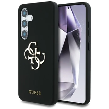 Dėklas Guess Silicone Big 4G Logo Bottom Script Samsung Galaxy S25 juoda