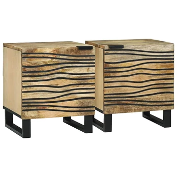 naktiniai staliukai 2 vnt 40x33.5x46 cm solidus medis mango