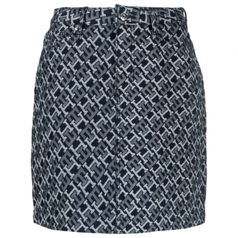 Midi sijonas moterims, Marga, Denim short monogram skirt