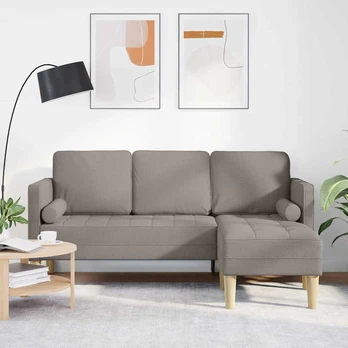 3 vietų kampinė sofa taupe 160 cm audinys