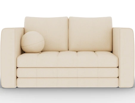 Kastol sofa bed, light beige plush, Modern, Beige