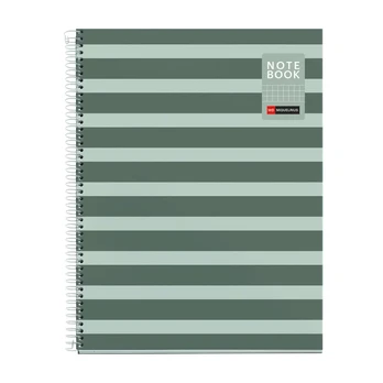 Sąsiuvinis su spirale APLI, A4, 80 lapų, langeliais, Moss