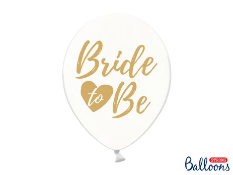 Balionai 30 cm Bride to be, skaidrūs, 6 vnt.