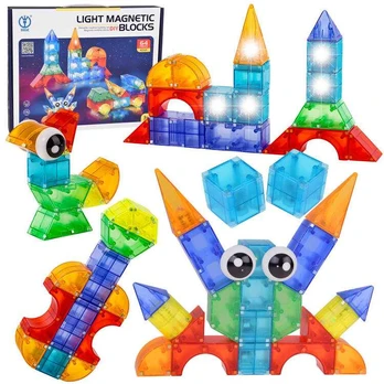 3D magnetinių kaladėlių rinkinys, 64 vnt.