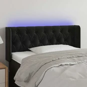 Galvūgalis su LED, juodos spalvos, 93x16x78/88cm, aksomas kaina