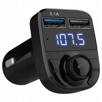 Automobilinis Fm siųstuvas Bluetooth, 2xusb, Mp3, juodas