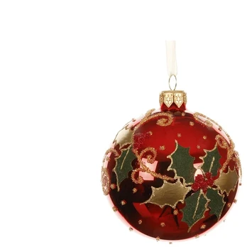 Christmas Tree toy Decoris Holly. red. glass