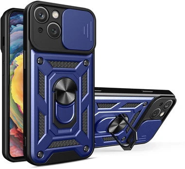 Hurtel Hybrid Armor Camshield dėklas iPhone 14 Plus – mėlynas