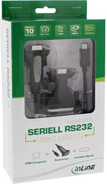 USB kabelis InLine USB-C - D-Sub (VGA) 1,8 m juodasis (33308L)