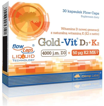 OLIMP LABS aukso vitamino D3 + K2 kapsulės N30