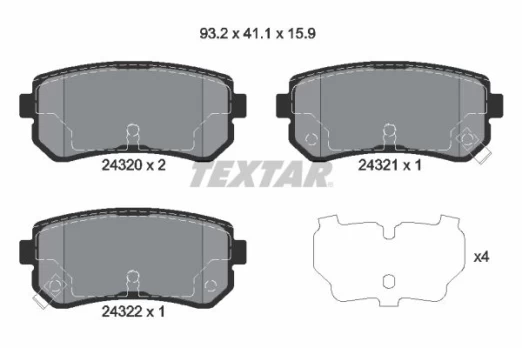 TEXTAR 2432001 Brake pad set