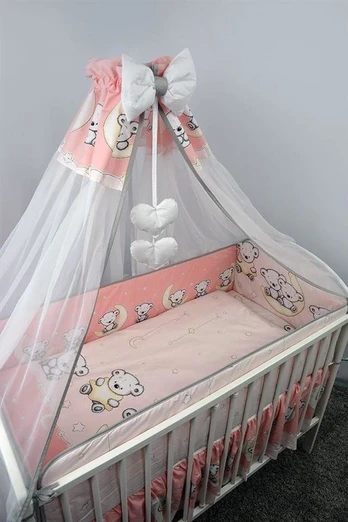 Bedding set - 6 parts - 120/90/360 - LEON - PINK