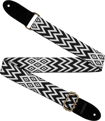 Diržas ukulelei Cascha Jacquard - Ethnic Juodas CUS-JW1