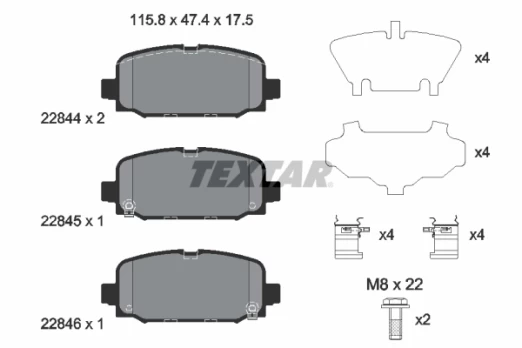 TEXTAR 2284401 Brake pad set