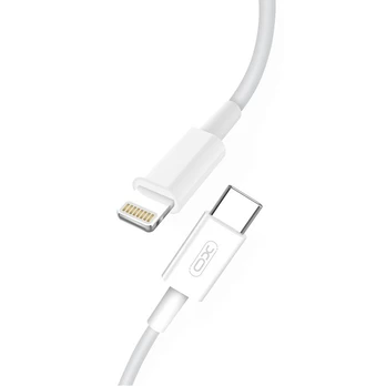 XO NB113 Durable TPE Universal USB-C (Type-C) to Lightning PD Data &amp; Fast 2.4A Charger Cable 1m White