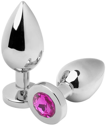 METAL HARD - ANAL PLUG DIAMOND Rožinis MEDIUM 7.62CM