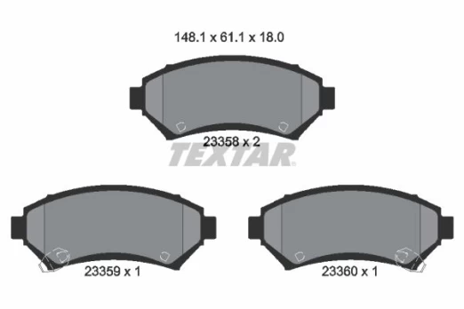 Stabdžių trinkelių rinkinys, diskinis stabdys TEXTAR 2335801