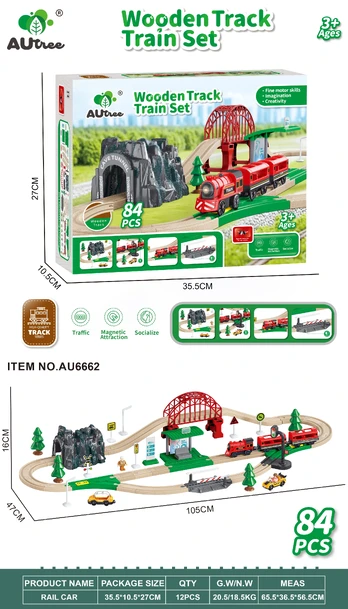 Wooden Train Track 84pcs.