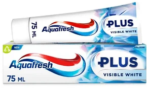 Aquafresh Plus Visible Baltas dantų pasta su fluoru 75ml kaina