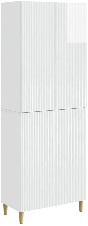 Spintelė 2 pcs Itin blizgi balta 66 x 34,5 x 90 cm