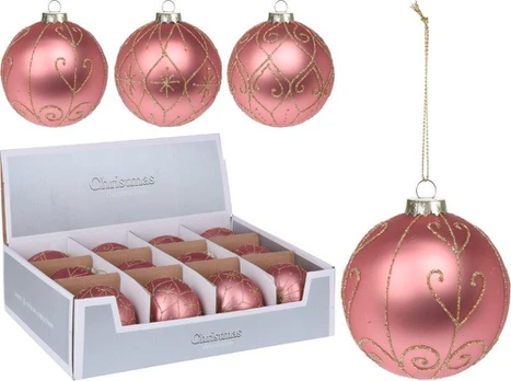Kalėdinis eglės žaisliukas GLITTER ORNAMENT, rožinės sp., 10 cm