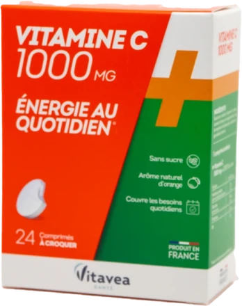 VITAVEA Vitaminas C 1000 mg, 24 kramtomos tabletės