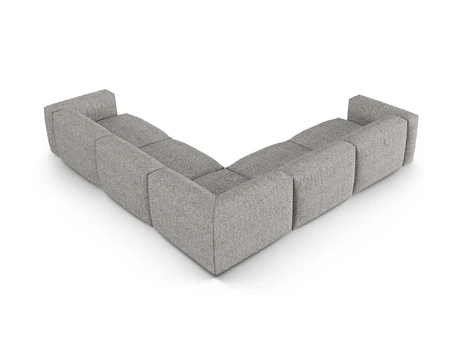 Boucle modular symmetrical corner sofa, "Martina", 5 Seats, 330x330x75, Graphite