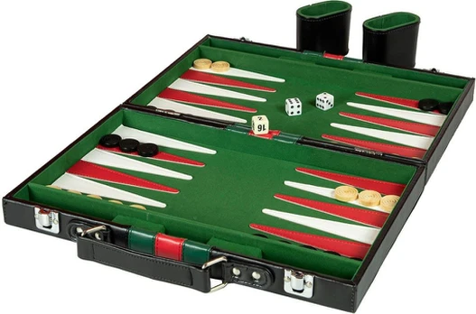 Vennerød Backgammon in leather case (10416)