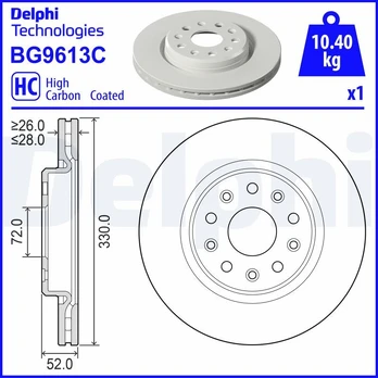 Stabdžių diskas DELPHI BG9613C