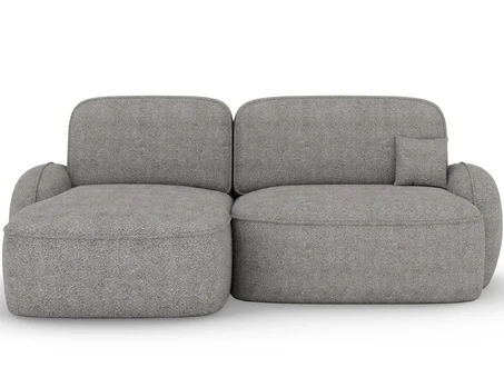 Tesalia corner sofa with sleeping function and storage compartment, grey velvet, left-hand side, Modern, Gray