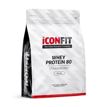 Proteinai ICONFIT Whey Protein 80, braškių skonio, 1000 g