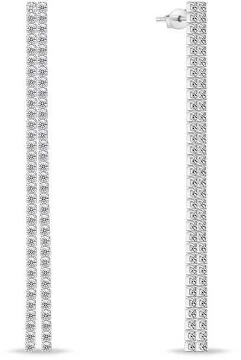 Brilio Silver Brilio Sidabrinis Long sidabrinis earrings with zircons EA948W