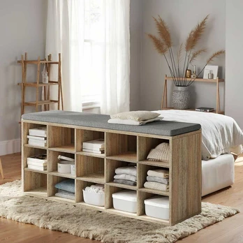 Suoliukas, VASAGLE LHS15WT, 30x105x48 cm, Ruda-Pilka