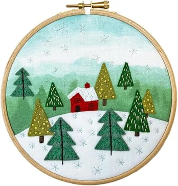 Bothy Threads Veltinio siuvinėjimo rinkinys - kotedžas miške