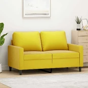 Dvivietė sofa, geltonos spalvos, 120cm, aksomas kaina
