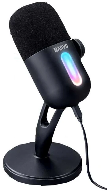 Marvo MIC-08 RGB juodas laidinis mikrofonas |USB