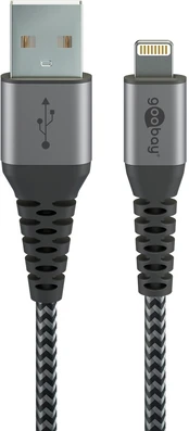 Kabelis USB 2.0 - Apple Lightning Goobay TEXTIL 2m
