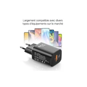 Wall Charger USB-C+USB-A 30W Essager PD+QC (black) kaina
