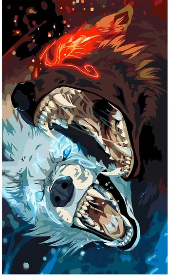 Omaart Sköll and Hati 50x30