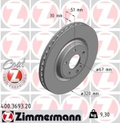 Stabdžių diskas ZIMMERMANN 400.3693.20 kaina