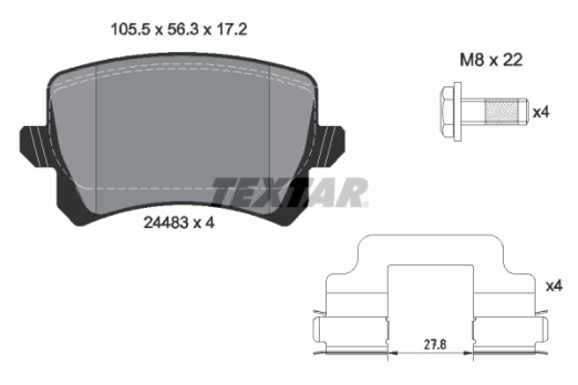 TEXTAR 2448302 Brake pad set