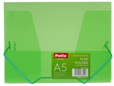 Dėklas dokumentams PATIO su gumele, PP, A5, vnt.